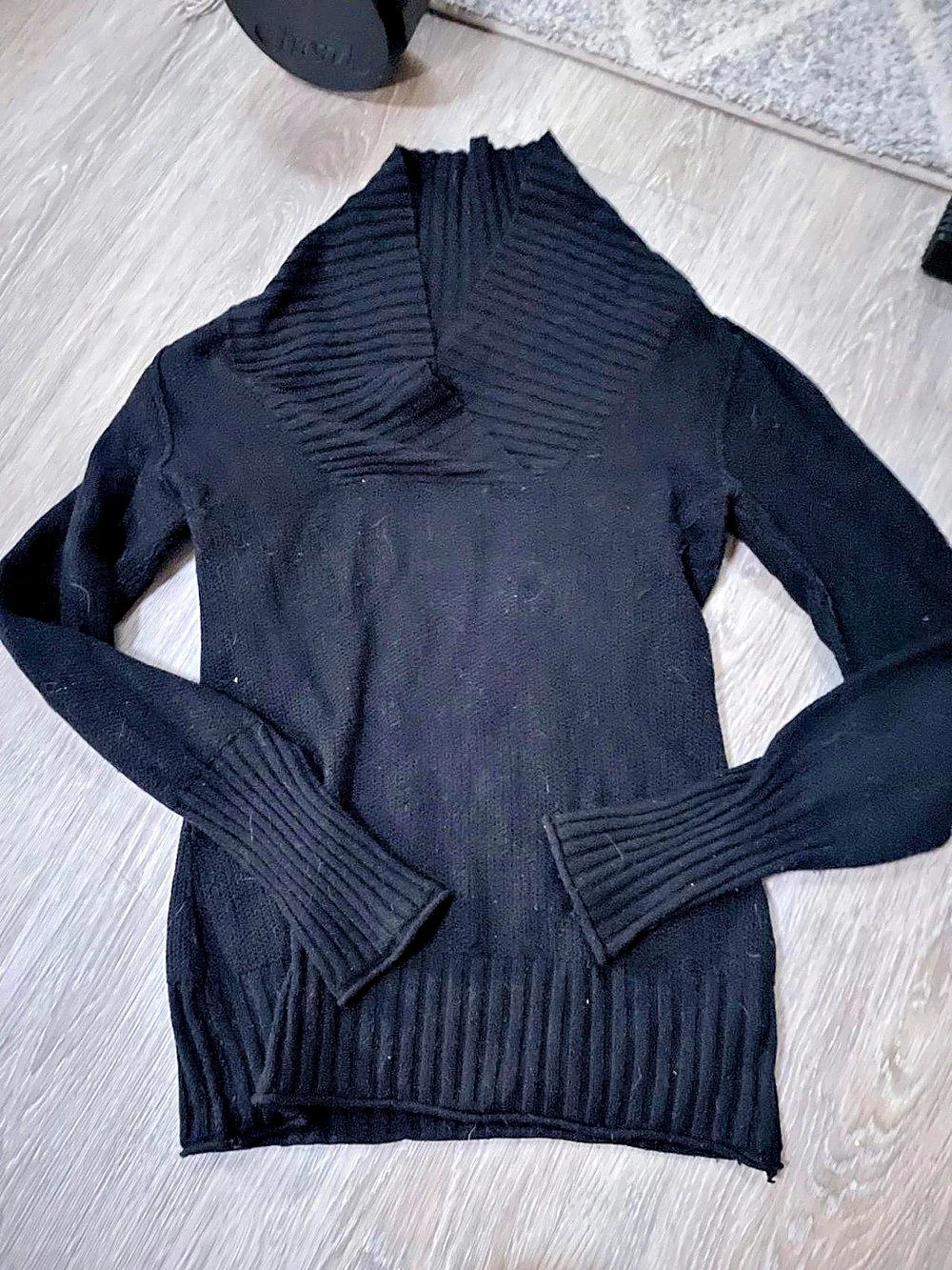 Mossimo Supply Co. Ribbed Cowl Neck Sweater in Black Size Small
